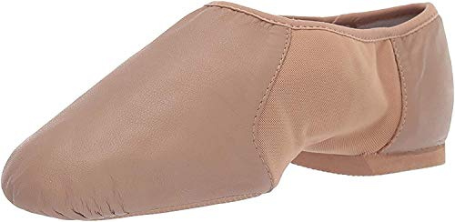 Bloch Zapatillas Neo-Flex Slip On de piel para jazz, suela de neopreno con puntera de EVA y almohadilla para el talón, alta durabilidad, ajuste superior, flexibilidad, Step Dancing, bronceado, 38.5 EU