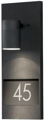 Konstsmide Modena 7655-750 Hausnummernleuchte / B: 16cm T: 11cm H: 41cm / 1x35W / IP44 / lackiertes Aluminium / matt-schwarz