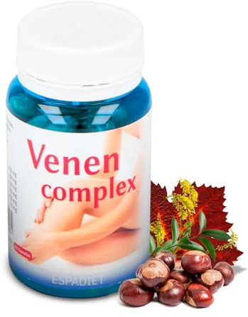 Espadiet Venen Complex –– Ayuda a la Circulación, y Favorece los Vasos Sanguíneos -Alivia Hinchazón de Piernas y Pies – Bienestar Vascular - Con Ingredientes Naturales - 60 Cápsulas de 485mg
