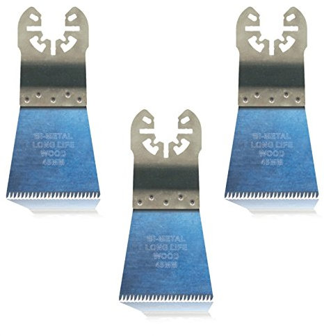 3 x saw blades with Japanese teeth, 45 mm long life BiM for Black+Decker multi-tool