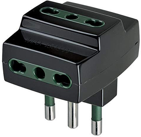 VIMAR, 0A00321N Adattatore multipresa 3 uscite bipresa S17+3P17/11 nero