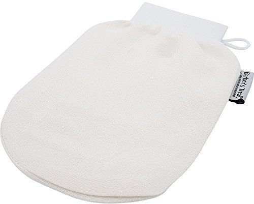 Berber's Treat Kese Peelinghandschuh Körper - Peeling Schwamm und Eingewachsene Haare Behandlung (Weiß)
