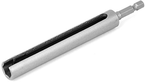 sourcing map Écrou hexagonal Douille 10mm Écrou 135mm de long Gris Argenté | Fendue extension pilote Bit adaptateur