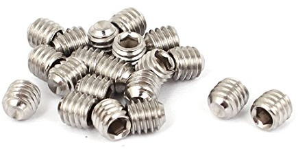 sourcing map 20 Stück M4x4mm Metrisch Edelstahl Innensechskant Set Becher Madenschrauben Silberfarben für Handtuchhalter Türgriff