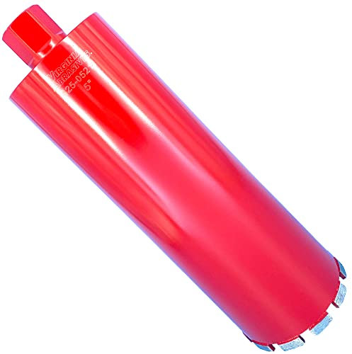 Virginia Abrasives 425-05211 - 1pc 5 x1 4 x 1-1/4-7 Premium 4 Diamond Core Drill Bits for Wet Cutting & Hole Maximum Drilling Depth & Barrel Coring Reinforced Concrete,Hard Stone,Brick, & Masonry
