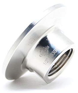 QiiMii Sanitary Tri Clamp 50.5mm to NPT Female Thread Adaptor SS304 Tri clamp Adaptor Pipe Fitting (Thread Size: 1/2 NPT)