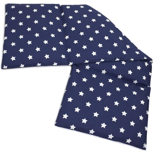 4-Kammer Rapssamenkissen 20x60cm groß - Sterne-blau - Wärmekissen & Kältekissen - Körnerkissen mit Rapssamen