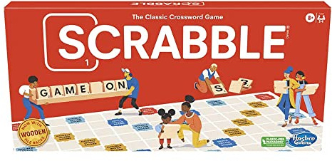 Hasbro Gaming Scrabble Board Game, Classic Word Games for Kids Ages 8 and Up, Fun Family Game for 2-4 Players, The Classic Crossword Game