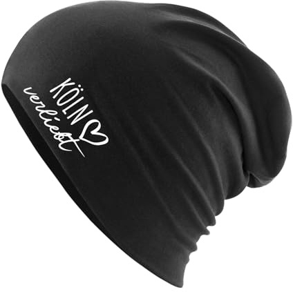 Huuraa Slouch Beanie Köln verliebt Geschenk | Erwachsenen Wintermütze Baumwolle und Elasthan Mütze Geschenkidee doppellagige Baumwollmütze