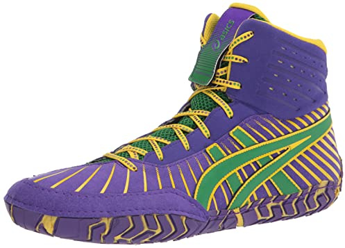 ASICS Men's AGGRESSOR 4 Wrestling Shoe, 8, ROYAL AZEL/GREEN