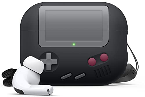 elago AW5 Hülle Kompatibel mit Apple AirPods Pro 2. Generation Case, Klassische Handheld Game Console Design Hülle Kompatibel mit AirPods Pro 2, Lanyard Inklusive (Schwarz) | Klassische Handheld Game Console Design Hülle (Schwarz)