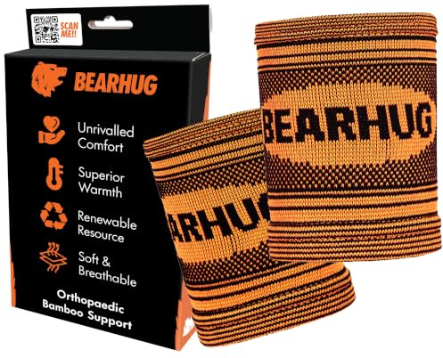 Bearhug Wrist Support Brace Twin Pack – Gym & Weightlifting, Men & Women | Wrist support straps for joint and muscle pain relief, arthritis and repetitive strain injury – ideal for gym & tennis
