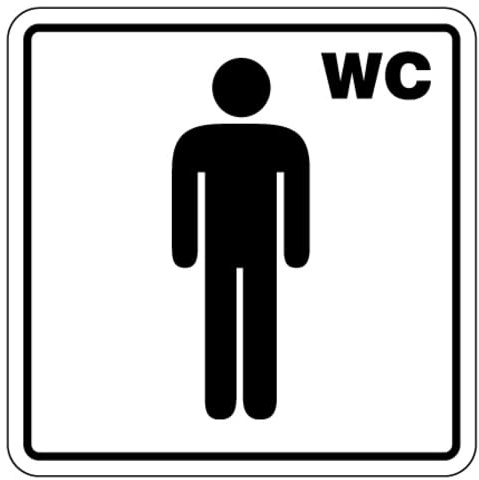 Aufkleber Hinweis Symbol „WC Herren“ Toilette Schild Folie selbstklebend | 5-30cm Made in Germany, Größen Name: 20x20cm