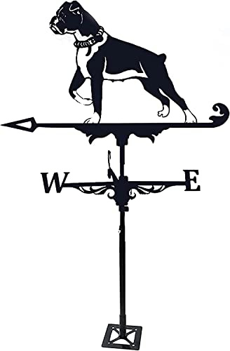 EICOFF Girouette en Fer Boxer Windblown Garden Girouette de Jardin en Fer forgé pour Jardin avec indicateur de Direction du Vent Support métallique extérieur Girouette de Jardin en Fer forgé pour G