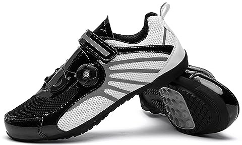 Hixingo Fahrradschuhe Damen Herren, Reflektierend Rennrad Und Mountainbike Schuhe Mit Gummisohle, Atmungsaktive Sneaker rutschfeste No-Lock Fahrradschuhe MTB Schuhe