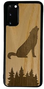 EnoWood Custodia protettiva per smartphone Samsung Galaxy S legno massello lavorata artigianalmente - Loup - Galaxy S Enowood20 Plus - Cenere