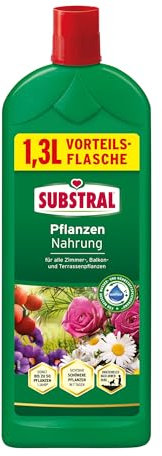 Substral Kübel- & Balkonpflanzen Nahrung, 1,3L, Flüssigdünger mit extra Eisen, für alle Blühpflanzen, u.a. Zitruspflanzen, Geranien, Surfinien, Petunien