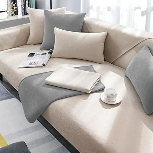 WYJHNLBEDC Sofa/Couch überzug/überwurfdecke, Sofabezug L/U Form | Bequeme Chenille Couchbezug für Sofa 3/2/1 Sitzer/Ecksofa/XXL, Sofaschutz Hund Kratzschutz Katze