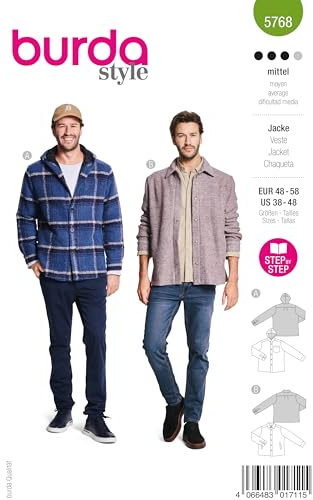 burda style Schnittmuster Herren Jacke gefüttert Gr. 48-58