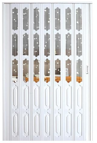 ENHEN Falttür Schiebetür Als Raumteiler Im Scheunenstil – PVC und Acryl, 24 26 28 30 32 34 36 38 40 42 46 48 50 52 56 60 70 80 Zoll, Inkl. Montagezubehör(75x80in (190.5x203cm))