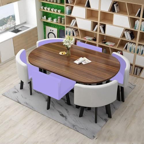 EpuzeR Modern Esstisch mit 6 Stühlen Set for Wohnzimmer Küche Büro, Küchentisch Freizeittisch Konferenztisc for 6 Personen(3)