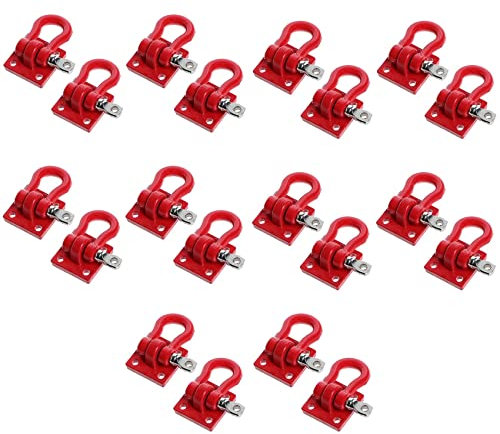 BOLAXHCA 20X MetallkletteranhäNger Abschlepphaken Haken Schnalle, Winde SchäKel Zubehör für D90 SCX10 Kletterauto, Rot