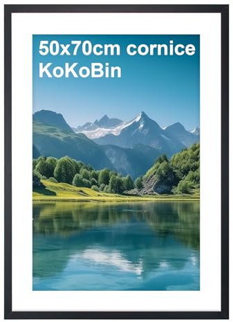 KoKoBin Cornice per foto in MDF e vetro acrilico Cornice per poster nero con vetro acrilico infrangibile Cornice per foto moderne (Nero, 50 * 70CM)