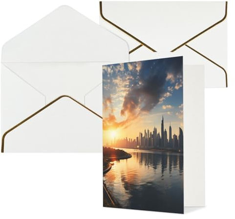 NONHAI Thinking of You Karten mit Umschlägen, Grußkarten, New York im Sonnenuntergang, Blanko-Karten für alle Anlässe, Geburtstag, Hochzeit, Dankeschön, Ermutigung, Notizkarten