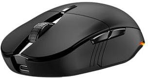 Genius Ratón inalámbrico recargable para juegos, 3200 DPI, Bluetooth/2.4G, LED de 7 colores, 8 modos de retroiluminación, 6 botones, DPI ajustable con copiloto AI, negro