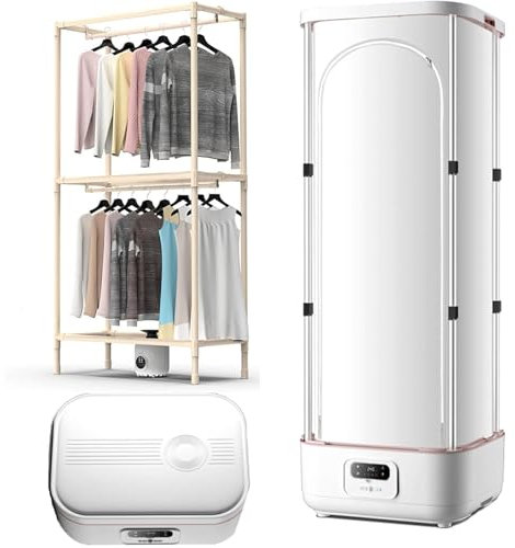 RayGenius 900w Vapore Perm, Macchina Asciugatrice/Stiratura Automatica Rughe, Rimozione Macchina da Stiro A Vapore, LED Telecomando Senza Fili。,Upgraded