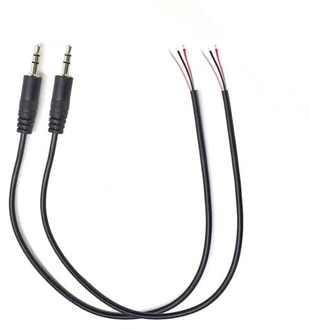 ELNONE 2PCS 0.25M/0.8FT 2.5mm Male Plug to Bare Wire Cable, TRS 3 Pole Stereo 2.5mm Extension for Audio Cable Repair