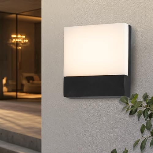 Miratic LED Aussenleuchte Schwarz Moderne Wandlampe Aussen 9W 750lm Energieeffiziente Außenleuchte Wand für Garten und Terrasse 4000K IP65