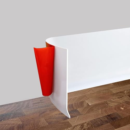 Battiscopa Adesivo Semiflessibile, 8/10cm di larghezza PVC Battiscopa per Muro,Battiscopa Angolare Autoadesivo per bagno, cucina e camera da letto (Bianco, 8cm x 3.5 Meter)