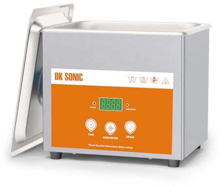 DK SONIC Ultrasonic Cleaner,1.5L 60W Stainless Steel Ultrasonic Jewelry Cleaner with Cleaning Basket,Timer,Digital Sonic Cleaner for Cleaning Jewelry,Eyeglasses,Coins