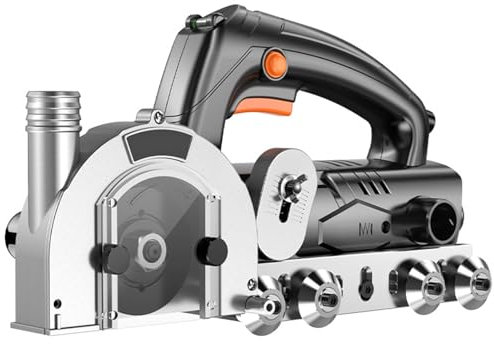 THYXGS Elektrischer Fugenreiniger, Fliesenschneider, Dichtungswerkzeugsatz, Automatischer Rückstoß, Mit Flexibler Welle, 1,7/2,2/1,2 Mm Nahtreinigungsstück, 11 Mm Maximale Schnitttiefe