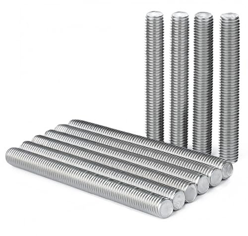 Drenky 10 Stück Gewindestifte M6x80mm Edelstahl A2 V2A Gewindestangen DIN976 Hochfeste Gewindestäbe Metrisch vollständiges Gewinde für Industrie-Schraubverbindungen