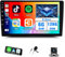 6GB+128GB 8Core GOHHDL Android Autoradio 2 Din con Carplay Android Auto, 9 Pollici IPS Touchscreen 2 Din Stereo Auto con Navi GPS WiFi Bluetooth Mirror Link FM/RDS SWC AHD Retrocamera&MIC