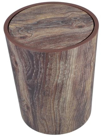 UKCOCO Corbeille à Papier Pp Marron Grosse Capacité Rétro Effet Bois