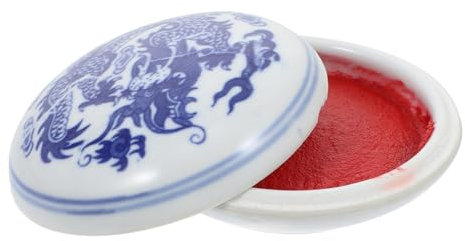 AKOOSY Premium Inkpad per Calligrafia e Pittura Cinese Inchiostro Rosso Ceramica per e Uso Artistico