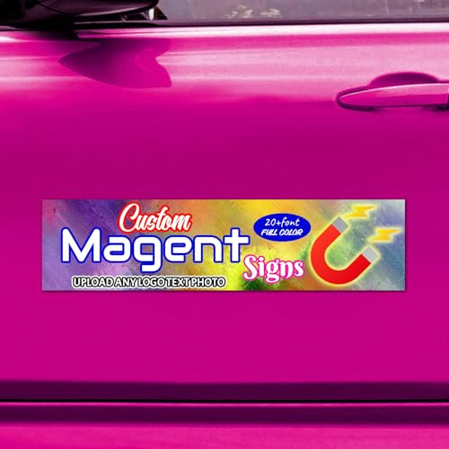 ZYHJJ Personalisierte Auto Magnetschilder - Magnetschild mit Wunschtext und Logo - Auto Magnete Selbst Gestalten für Fahrzeuge - 15x60cm - Magnetschilder für Auto LKW Truck Baustelle Firma