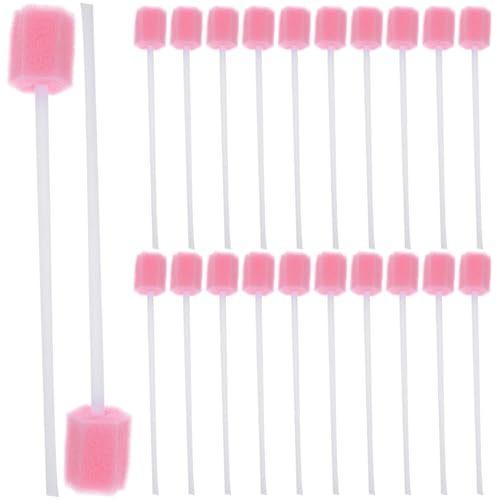 Homoyoyo Lot de 100 tampons jetables roses pour soins bucco-dentaires – Outils de nettoyage en éponge douce pour une hygiène et un soin efficaces de la bouche