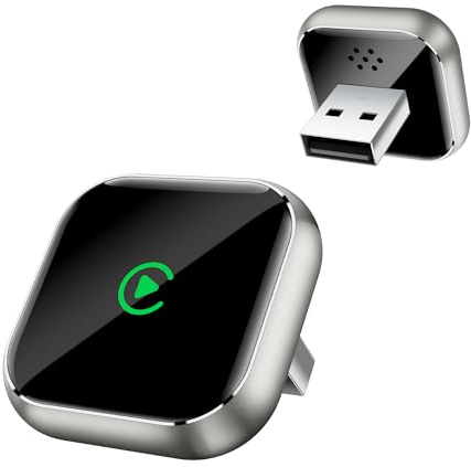 CarPlay Kabelloser Adapter für Apple iPhone – Upgrade von kabelgebundenem CarPlay auf kabelloses Gerät, Mini T-förmig für Autos automatische USB-Wiederverbindung, für Armaturenbrett-Einbau-Videogeräte