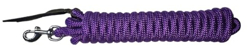 Brama West Bodenarbeitsseil Pferd Westernrope 7,5 m – Training, Horsemanship & Führübungen – langlebig, griffig mit Lederimpulsen (Lila)