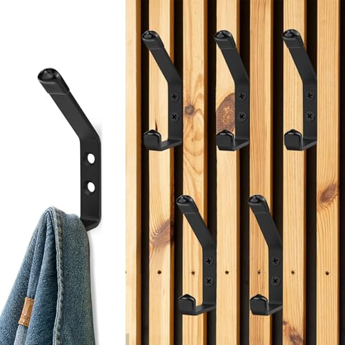 JINTANG 6pcs Ganci per Pannelli Fonoassorbenti,13mm Doppio Gancio appendi abiti per muro modern,appendiabiti da parete design per Pannello Fonoassorbente per Porte, Bagni, Atri e Corridoi