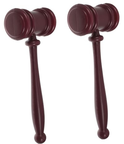 Hohopeti 2Pcs Judge Hammer for Role Play Courtroom Gavel S Auction Mallet Prop Plastic Cosplay Accessories