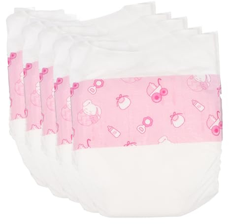 Toyvian 5 Piezas Pañales Reutilizables para Muñecas de Accesorios Suaves y Realistas para Muñecos de Juguete para Imaginativo y Cuidado Infantil
