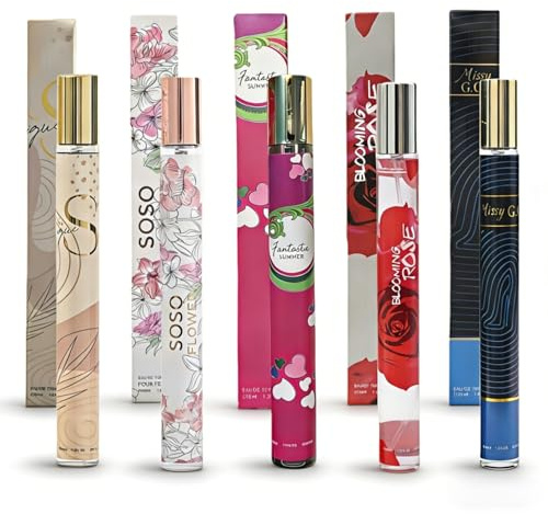 Womens Perfume Gift Set (5 x 35ml), Premium Eau de Toilette with Floral, Fruity and Woody, Mini Portable Parfum Gift for Girls, Ladies, Mum, Gifts Set for Women Christmas and Birthday