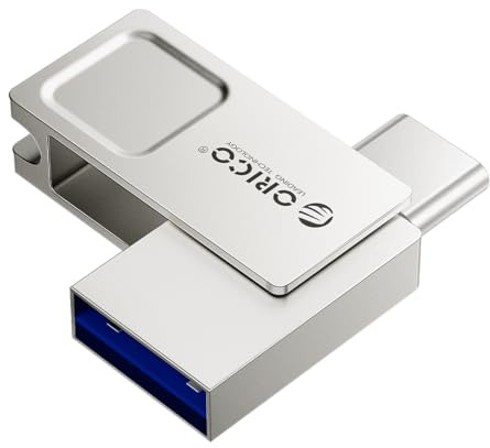 ORICO 256GB Mini USB Stick Typ A USB-C Flash-Laufwerk mit Keyring, 100MB/s