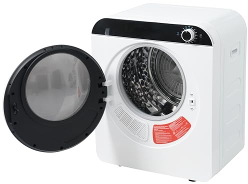 ECLIVON Secadora de Evacuación 4,5 kg con 4 Programas, Carga Frontal Secadora de Ropa 830 W, Montable en la Pared Secadora de Ropa con Tambor Inox, para Piso, Casa, Mobil Home, 59x49x43,5 cm, Blanco