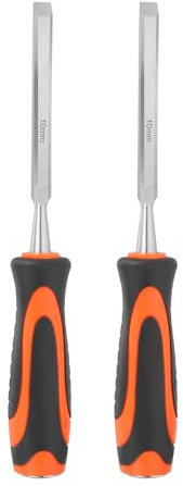 QUARKZMAN 2 Piezas Formón De Madera 3/8 Hoja Biselada De Acero CR-V | Herramientas De Carpintería, Con Mango De Plástico, Para Tallar Proyectos DIY De Carpintería